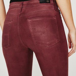 AG Farrah skinny ankle leatherette LT Dark sangria. NWT.